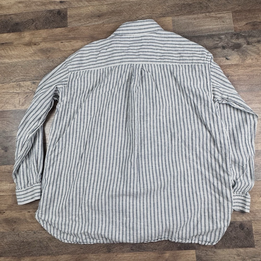 2 Duluth Trading Hemp Cotton Artisan Shirt Large Tunic Blue White & Red - Picture 5 of 13